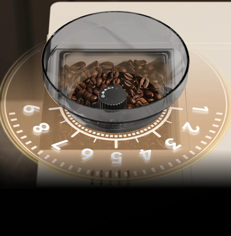 Ρυθμίσεις άλεσης 9 επιπέδων με <br class="coffeemas_c-pc-hide">ακριβή δοσομέτρηση*