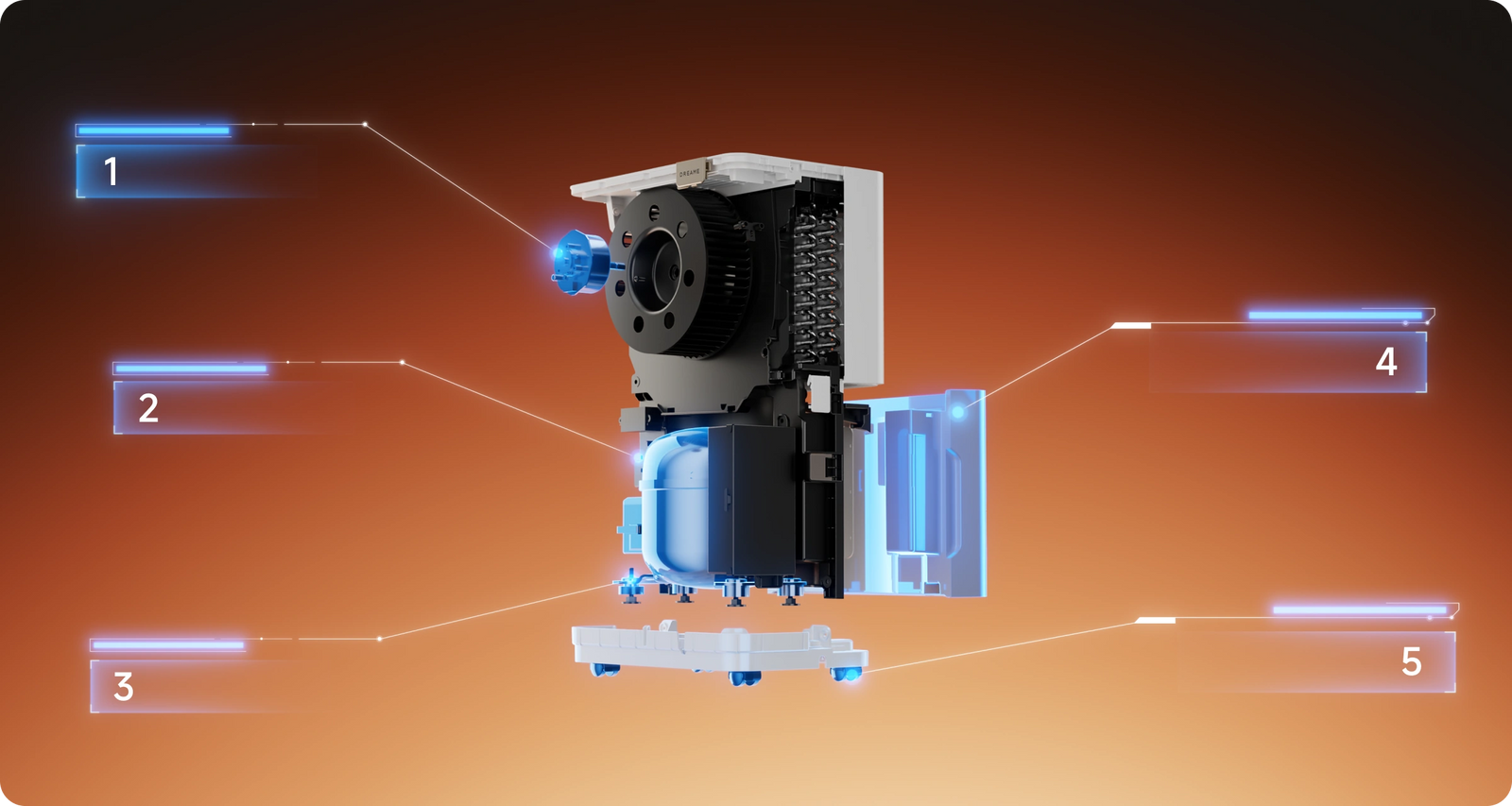 Σχεδιασμός μείωσης θορύβου 5 επιπέδων <br class="dd20c-pc-hide">για σχεδόν <br class="dd20c-pc-hide">αθόρυβη αφύγρανση