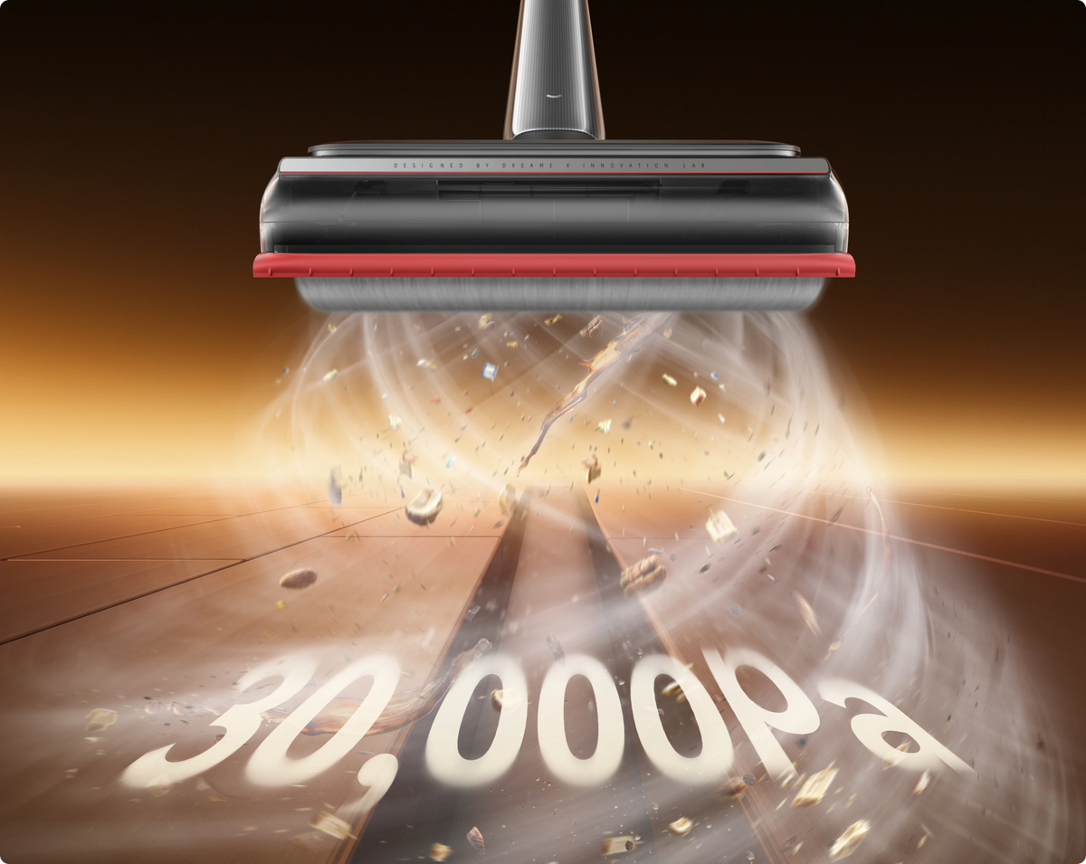 T16 Pro Heat cleaning wet and dry floor debris with 30,000Pa suction